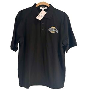 NWT Occidental College Polo Shirt Black Logo Medium NEW Vantage Short Sleeves